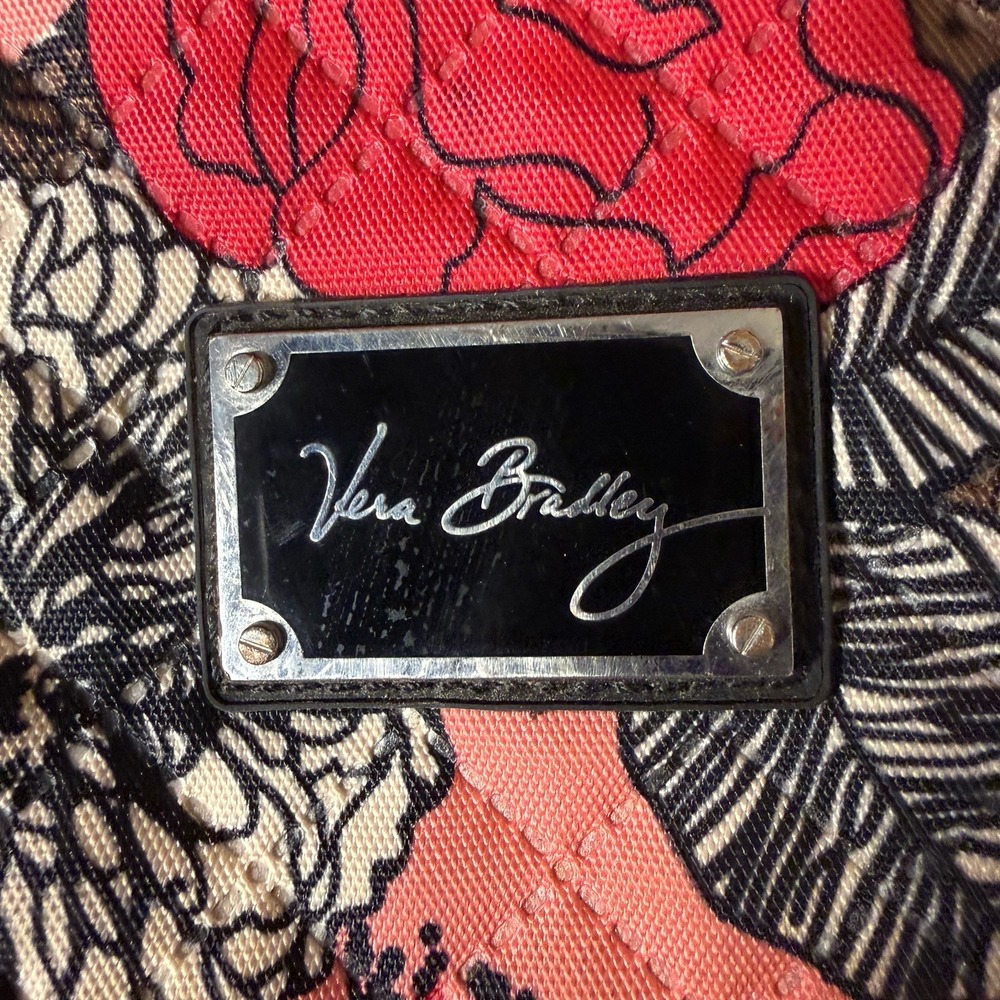 Vera Bradley Floral Carry-On Rolling Soft Case, Retractable Handle, Pink/Black - Picture 2 of 10